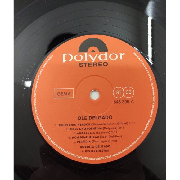 Roberto Delgado & His Orchestra - Olé Delgado | 1968 Polydor Latin LP Vinyl - Picture 7 of 7